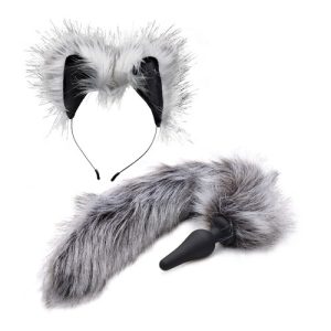 Tailz Grey Wolf Anal Plug & Ears Set