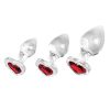 Adam & Eve Red Heart Gem Glass Plug Set