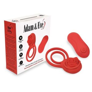 Adam & Eve Double Ring Vibrating Rose Cockring