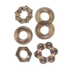 Enhancer Five Pc Cock Ring Set Black