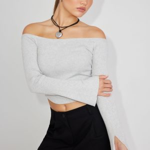 Corset Hem Off Shoulder Top