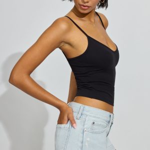 Low Rise Cuffed Denim Shorts